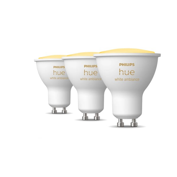 LED okos izzó szett 3 db-os GU10, 4 W White ambiance – Philips Hue-image-1
