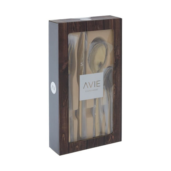 Aranyszínű rozsdamentes acél evőeszköz készlet 16 db-os Avie – Premier Housewares-image-1