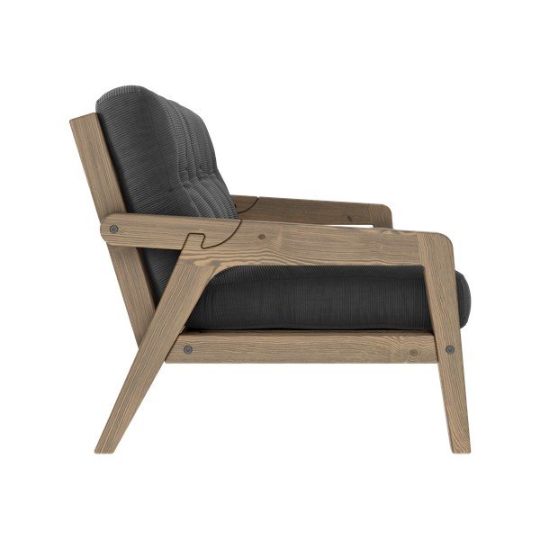 Szürke kordbársony kinyitható kanapé 204 cm Grab - Karup Design-image-4