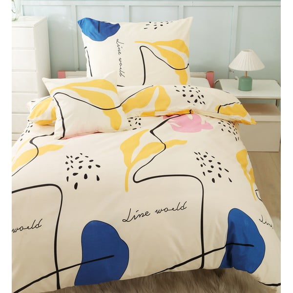 Sárga egyszemélyes háromrészes mikroszatén ágyneműhuzat 140x200 cm Sophia – My House-image-4