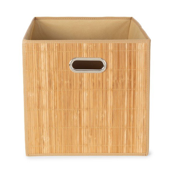 Bambusz tárolókosár polcos állványhoz 31x31x31 cm Anji – Compactor-image-2