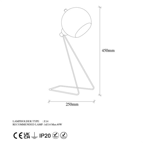 Rézszínű asztali lámpa fém búrával (magasság 45 cm) Oala – Opviq lights-image-4