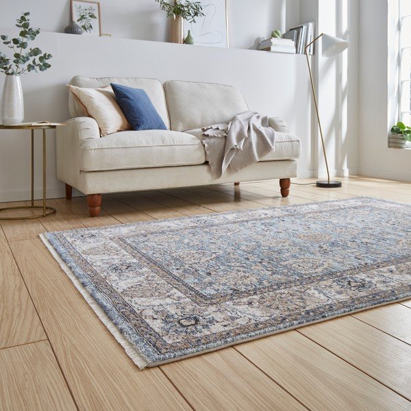 Kék-krémszínű futószőnyeg 80x300 cm Vintage – Think Rugs-image-2