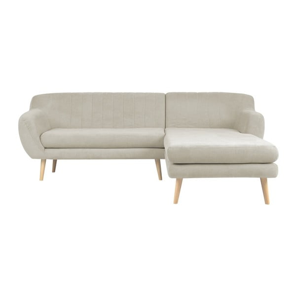 Sardaigne bézs színű kanapé jobboldali fekvőfotellel - Mazzini Sofas
