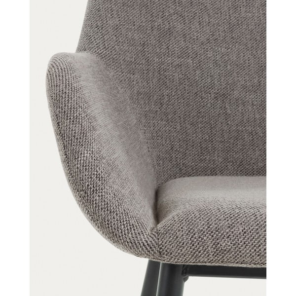 Szürke kárpitozott étkezőfotel Konna – Kave Home-image-4