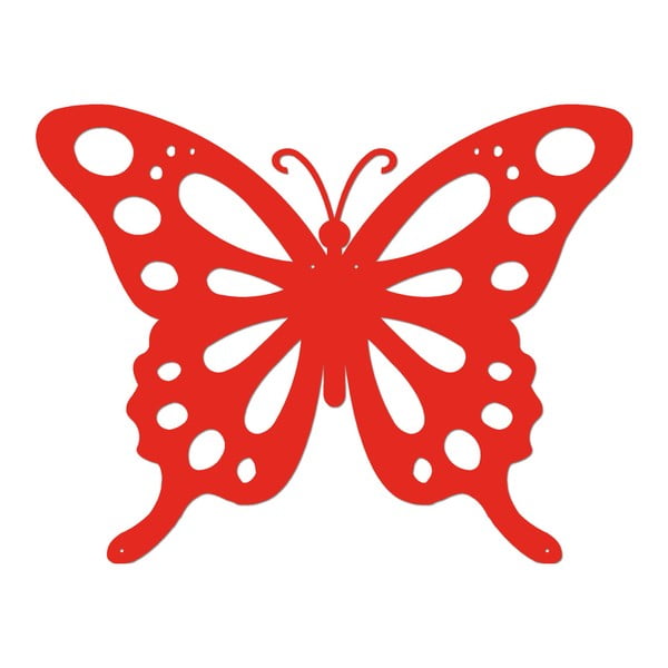 Butterfly piros, fém fali dekoráció
