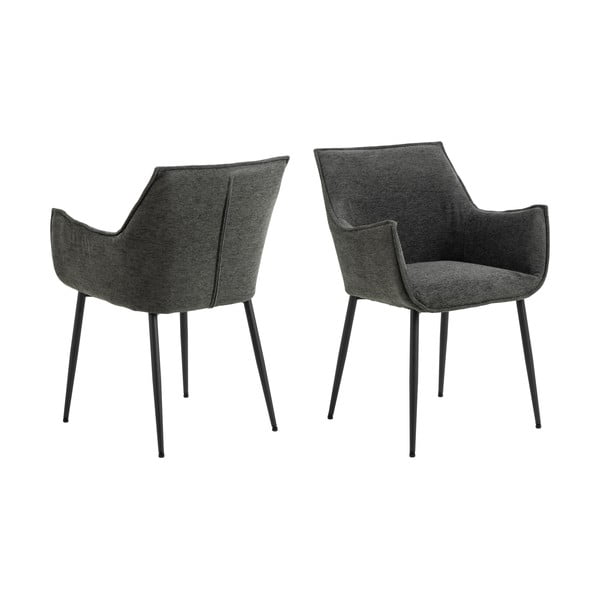 Sötétszürke kárpitozott étkezőfotel Bonita – Actona-image-3