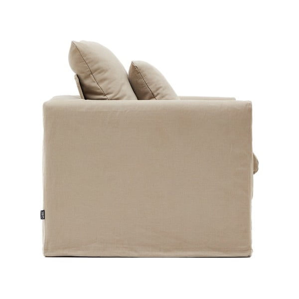 Bézs len fotel Nora – Kave Home-image-3