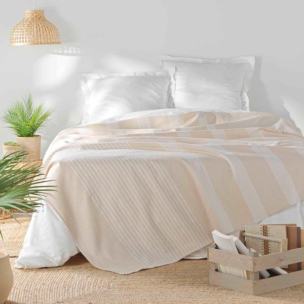 Bézs ágytakaró 240x260 cm Adele – douceur d'intérieur-image-1