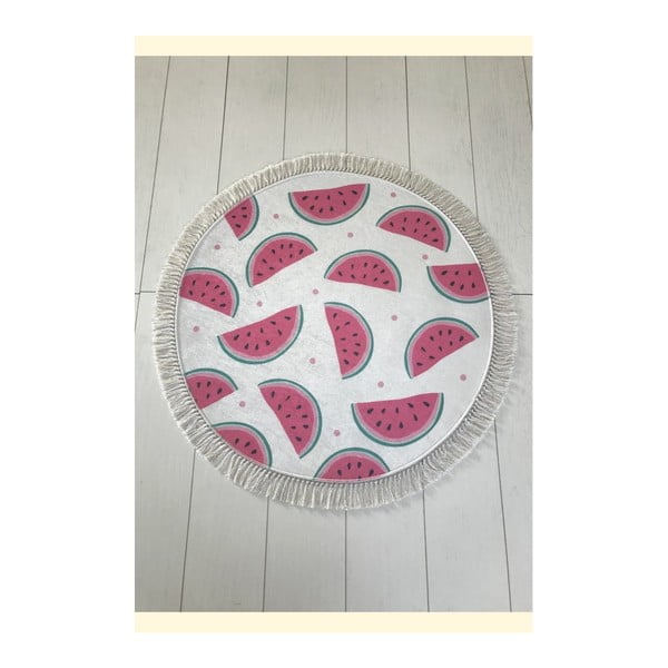 Tropica Watermelon fehér-rózsaszín fürdőszobai kilépő, ⌀ 100 cm