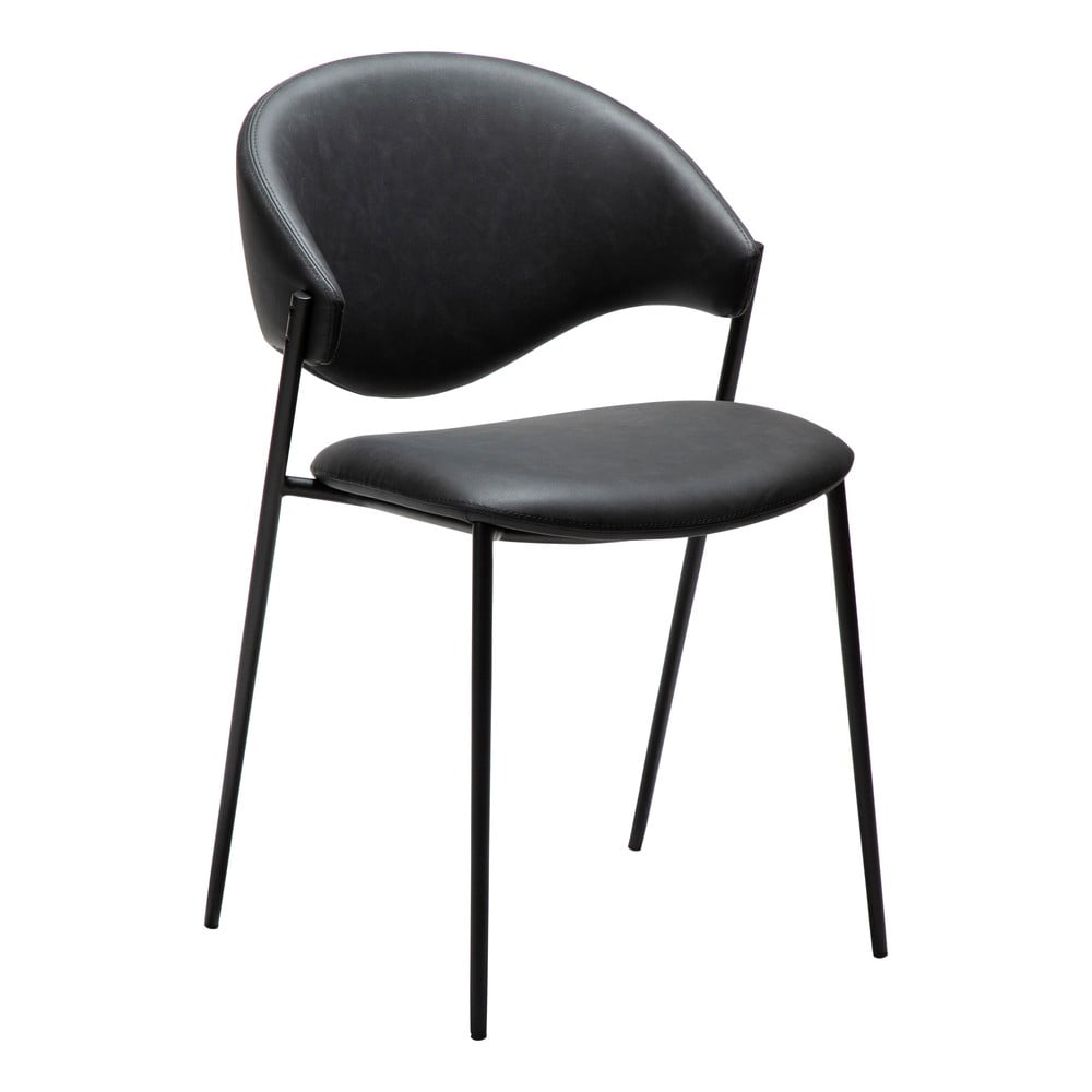 Fekete bőrutánzat étkezőszék Zone – DAN-FORM Denmark