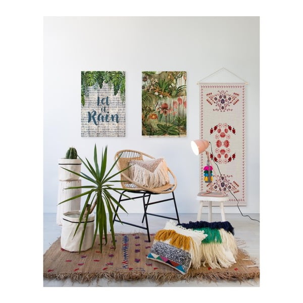 Jungle Flowers fali dekoráció borovi fenyőből, 60 x 40 cm - Madre Selva-image-1