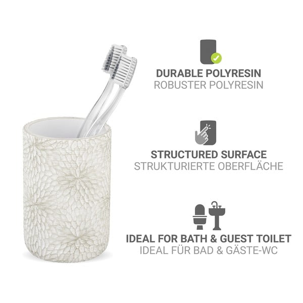 Fehér-aranyszínű poligyanta fogkefetartó pohár Montalfano – Wenko-image-2