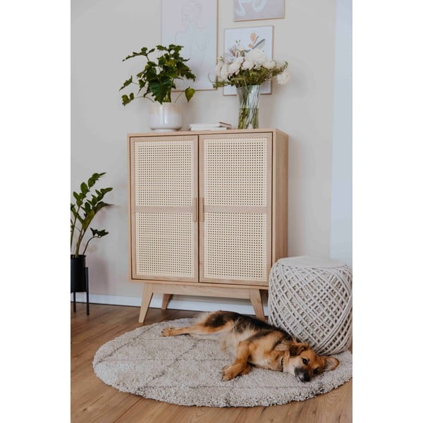 Natúr színű szekrény tölgyfa dekorral 87x110 cm Bridget – Støraa-image-4