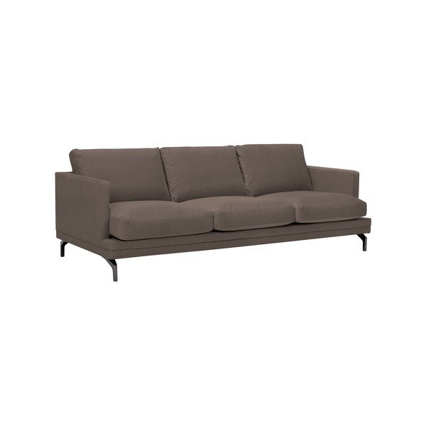 Jupiter barna háromszemélyes kanapé, fekete lábakkal - Windsor & Co Sofas-image-1