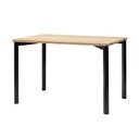 TRIVENTI fekete étkezőasztal lekerekített lábakkal, 120 x 80 cm - Ragaba