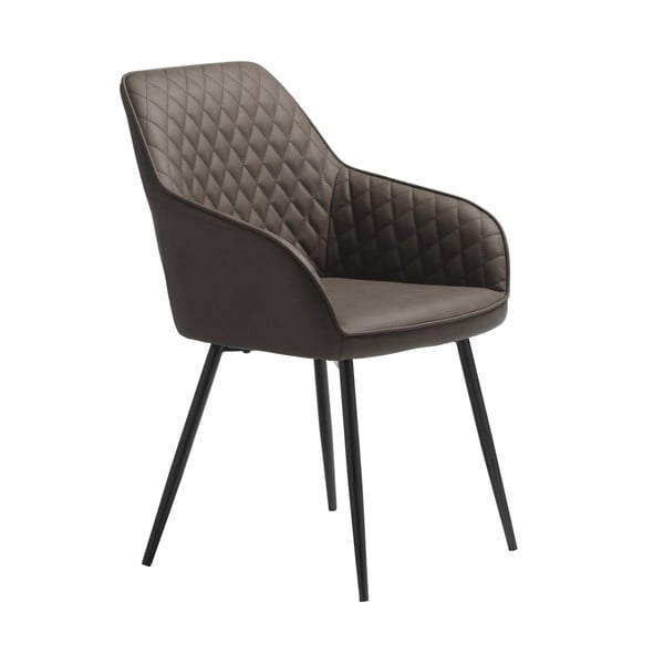 Barna kárpitozott karfás étkezőfotel Milton – Unique Furniture