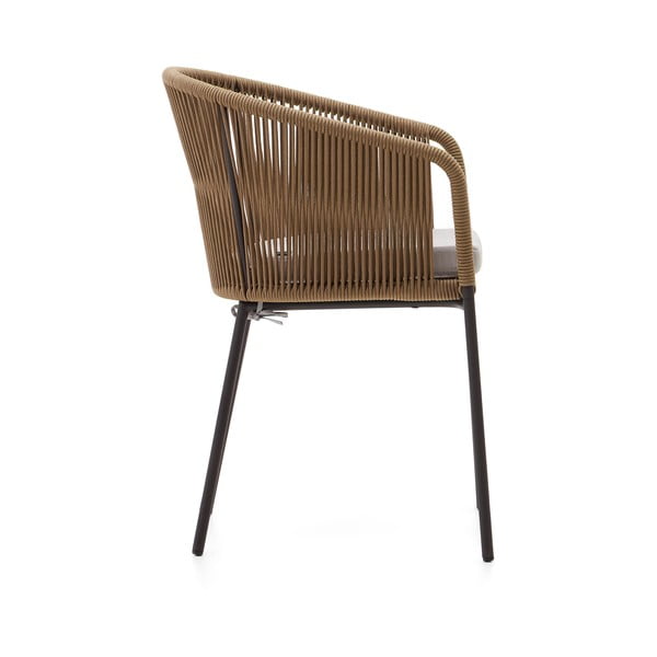 Bézs fém-párnázott kerti szék Yanet – Kave Home-image-4