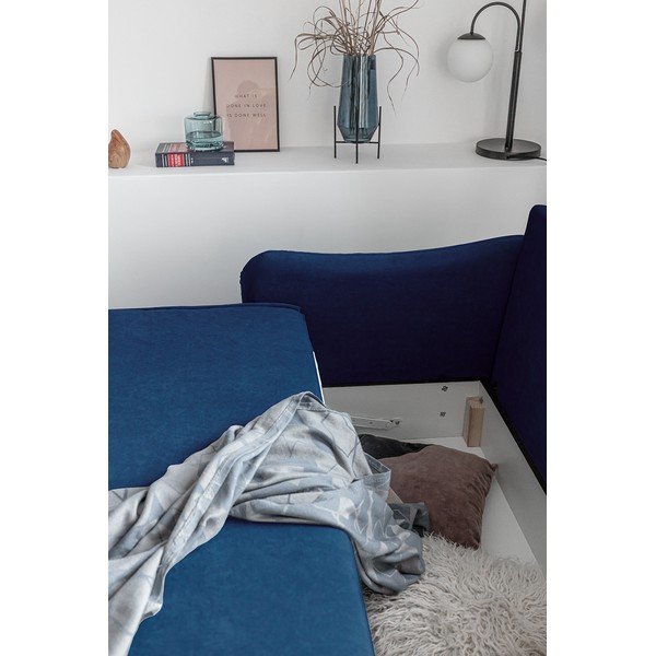 Tender Eddie matrózkék kinyitható bársony kanapé - Miuform-image-1