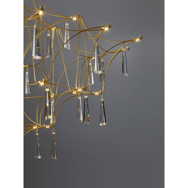 Aranyszínű fém LED függőlámpa ø 80 cm Goro – Nova Luce-image-1