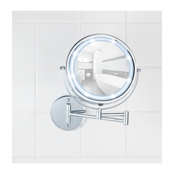 Kozmetikai tükör világítással-nagyítós (ötszörös) ø 17,5 cm Power-Loc Lumi – Wenko-image-4
