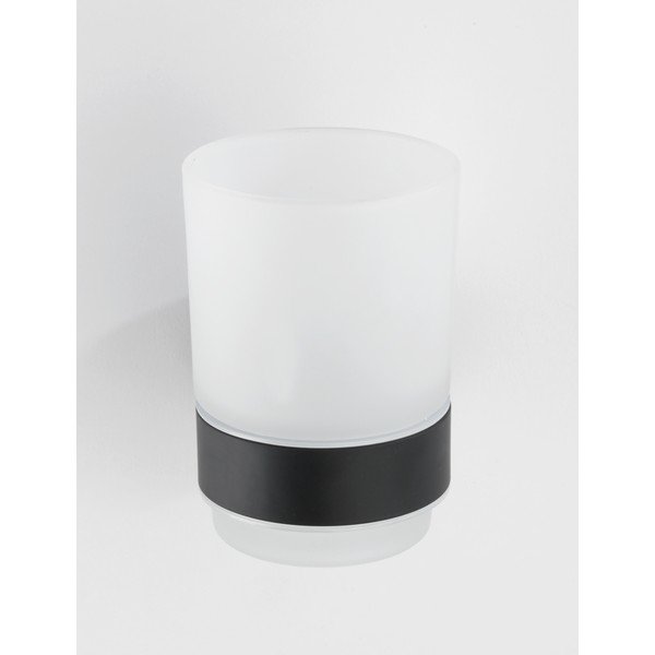 Matt fekete fali üveg fogkefetartó pohár Bosio – Wenko-image-1