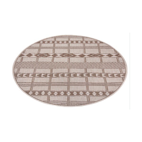 Madrid barna-bézs kültéri szőnyeg, ø 120 cm - Ragami-image-2