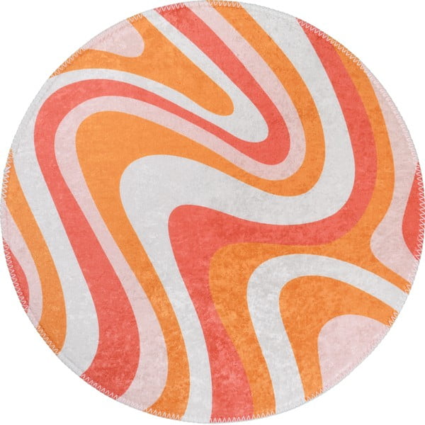 Narancssárga mosható kerek szőnyeg ø 100 cm Colors of Joy – Vitaus
