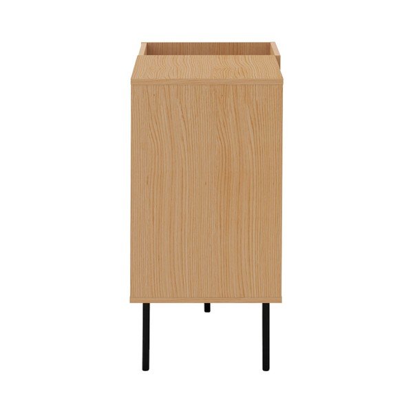 Fekete alacsony lemezjátszó tartó szekrény tölgyfa dekorral 100x80 cm Viny - TemaHome-image-4