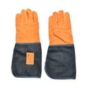 Denim kék-narancssárga kerti kesztyű csuklóvédővel - Esschert Design