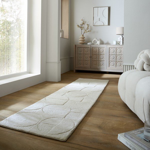 Elefántcsont színű kézi szövésű gyapjú futószőnyeg 60x230 cm Gigi – Flair Rugs-image-1