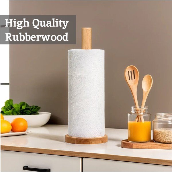 Natúr színű fa papírtörlő tartó ø 12 cm Soka – Premier Housewares-image-4
