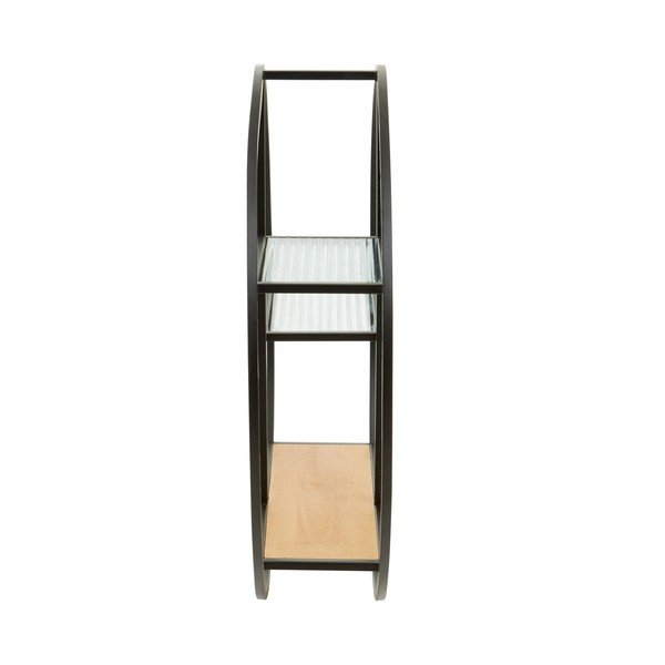 Fekete-natúr színű többszintes fém fali polc 61 cm Mataram – Premier Housewares-image-2