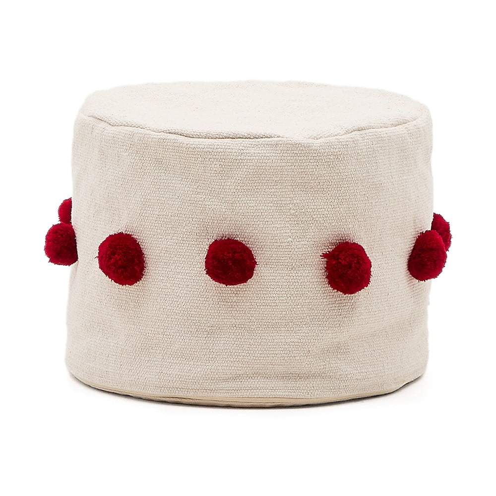 Piros-bézs puff Manua – Kave Home