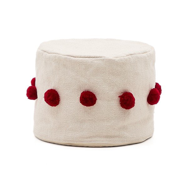 Piros-bézs puff Manua – Kave Home