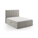 Szürke boxspring ágy tárolóhellyel 160x200 cm Gina – Milo Casa