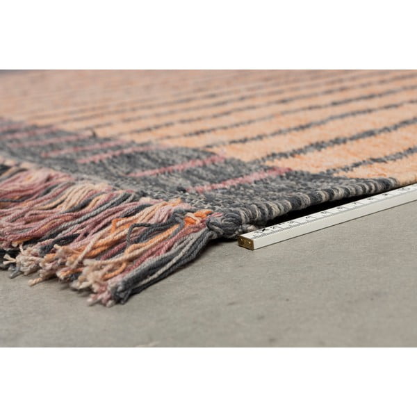 Rózsaszín-barackszínű pamut szőnyeg 160x230 cm Hampton – Dutchbone-image-3