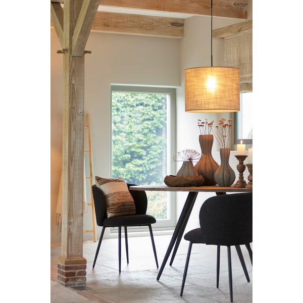 Fekete kárpitozott étkezőfotel Elyna – Light & Living-image-3