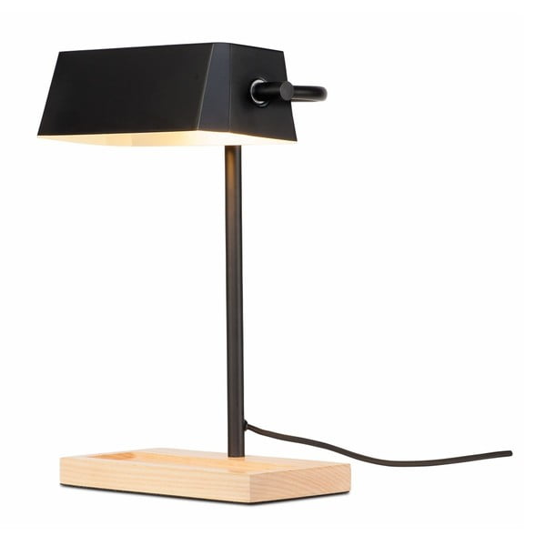 Fekete-natúr színű asztali lámpa fém búrával (magasság 40 cm) Cambridge – it's about RoMi
