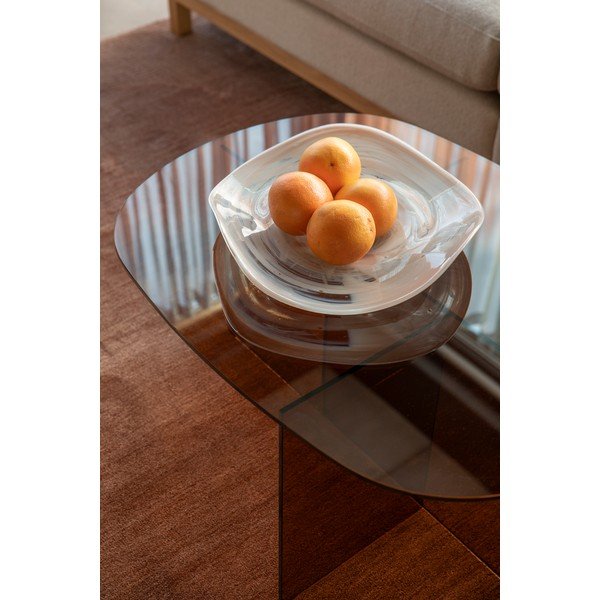 Barna üveg dohányzóasztal 60x80 cm Linea – Zuiver-image-3