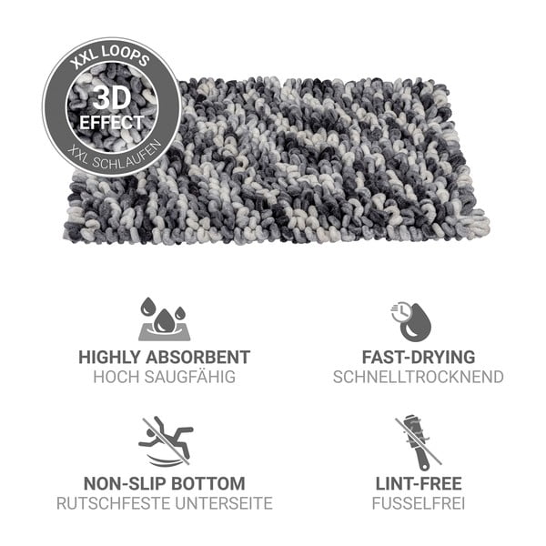 Szürkéskék textil fürdőszobai kilépő 60x90 cm Lerici – Wenko-image-4