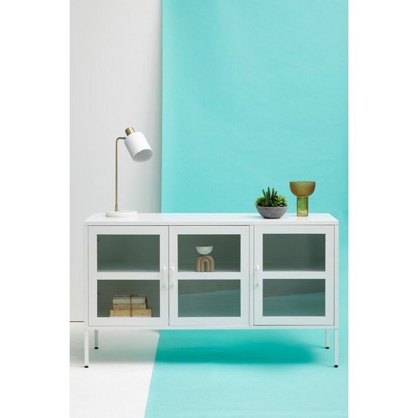 Fehér acél tálalószekrény 140x80x45 cm Acier – Premier Housewares-image-4