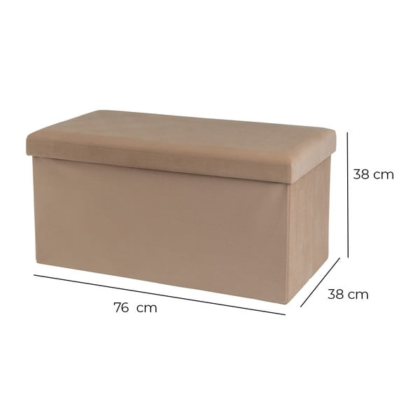 Világosbarna bársony puff Estela – Casa Selección-image-3