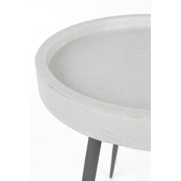 Kerek tárolóasztal márvány asztallappal ø 33 cm Karrara – White Label-image-2