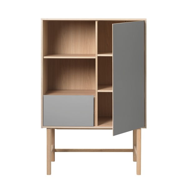Bilbao szürke komód tölgyfa lábakkal - Unique Furniture-image-1