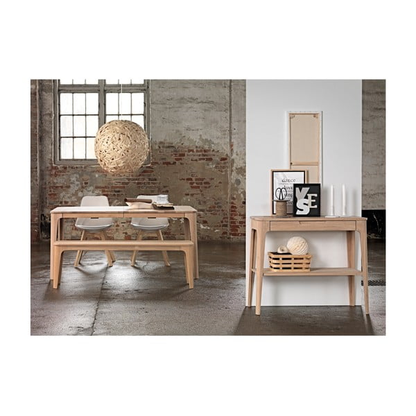 Amalfi fehér tölgyfa dohányzóasztal, 90 x 37 cm - Unique Furniture-image-1