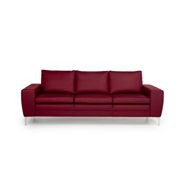 Twigo piros bőr kanapé, 227 cm - Scandic
