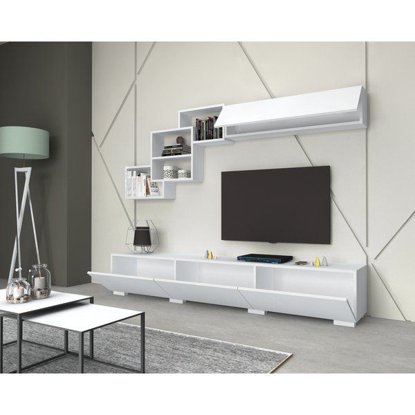 Fehér TV asztal 210x40 cm Fly - Gauge Concept-image-1
