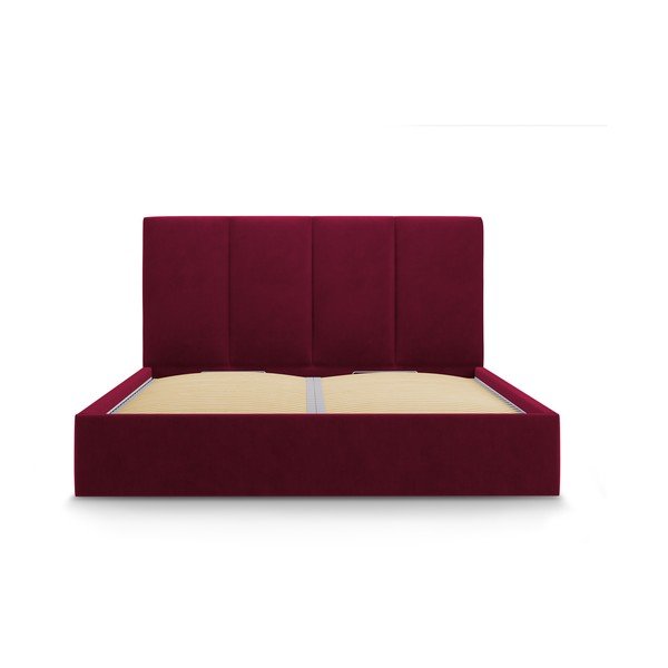 Juniper borvörös bársony kétszemélyes ágy, 180 x 200 cm - Mazzini Beds-image-2