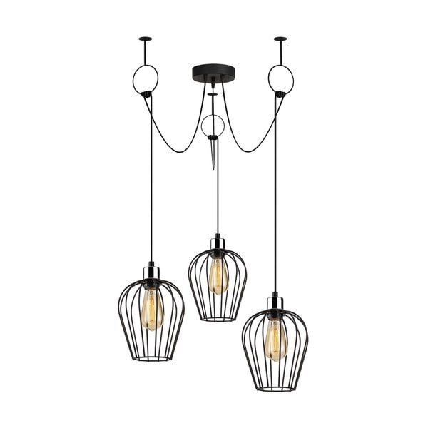 Tel Chain fekete 3 izzós függőlámpa - Opviq lights-image-2
